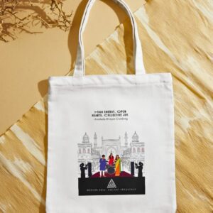 Anahata Bhajan Clubbing Architectural Line Art Tote Bag