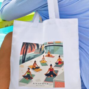 Anahata Retreat Architectural Line Art Tote Bag